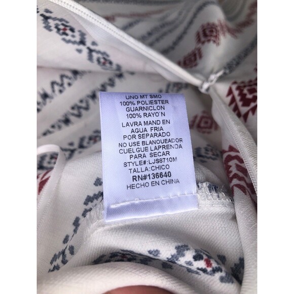 American Threads White & Maroon Aztec Long Cape Romper Size Small - Picture 9 of 13